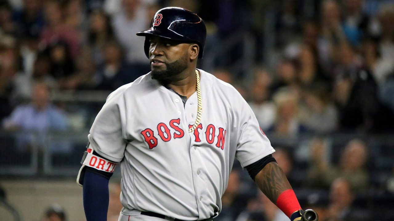 Red Sox designated hitter David Ortiz at bat against the Yankees at Yankee Stadium in September 2016