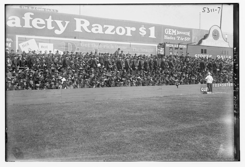 Early 20th-century photo of Ebbets Field in Brooklyn, home of the Dodgers before their move west